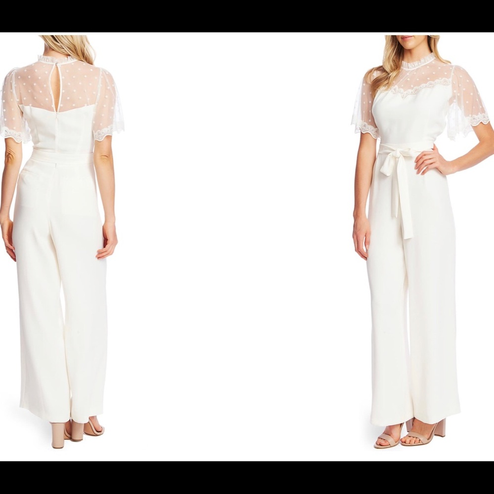 Dotted Lace Detail Jumpsuit